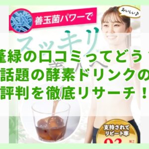 蓬緑（よもぎみどり）の口コミはどうなの？話題の酵素ドリンクを徹底リサーチ！
